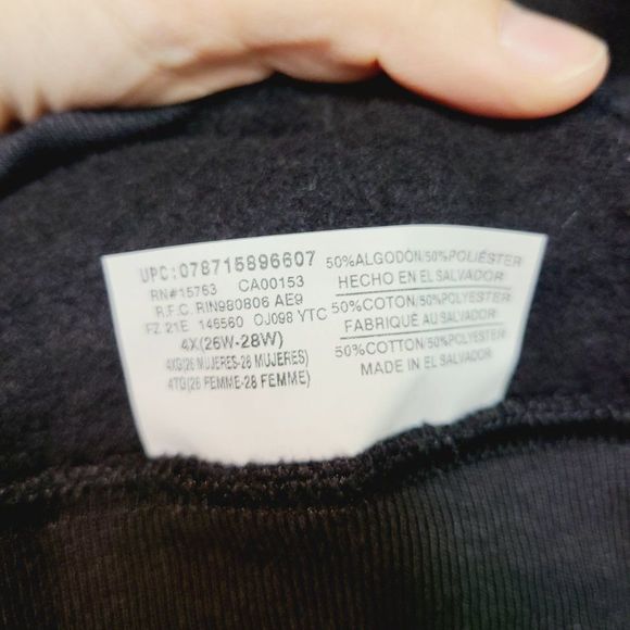 "STARRY SKY" Space-dye NEW Black Fleece Sweatshirt JMS 4X 26W-28W - Picture 5 of 6